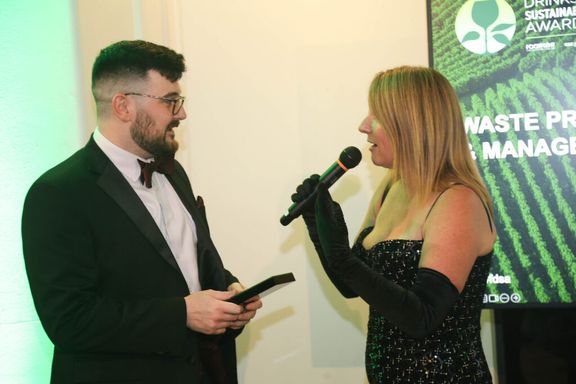 Being interviewed at the Drinks Sustainability Awards