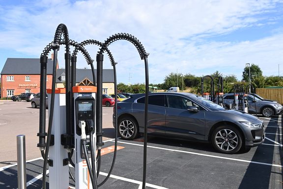 Electric car chargers in car park of The Paisley Pear